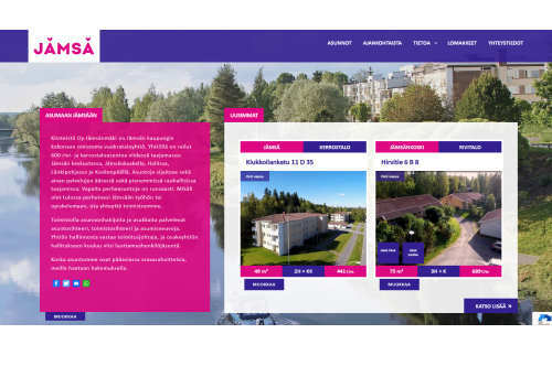 Jämsänmäki uusi verkkosivujen ulkoasun. Sivusto on Artio Oy:n toteuttama WordPress-toteutus Jämsän kaupungille.