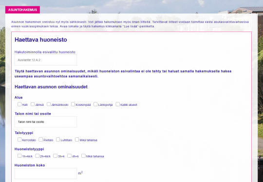 Sähköinen asuntohakemus helpottaa asunnon hakemista