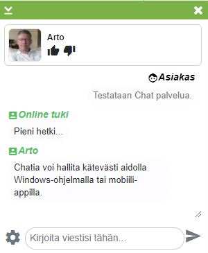 Chat tehostaa asiakaspalvelua