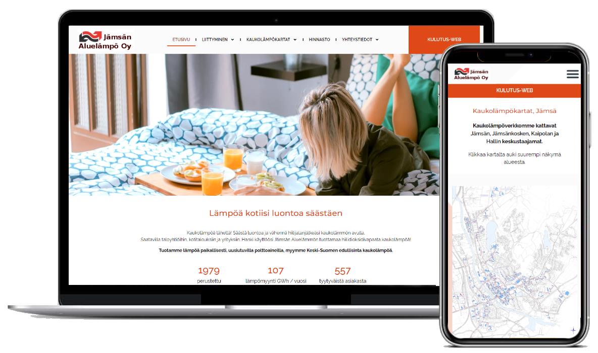 Jämsän Aluelämpö Oy uudet WordPress-verkkosivut