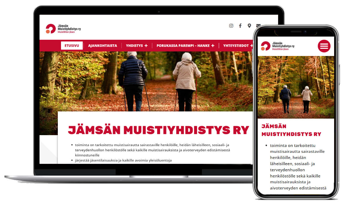 Jämsän Muistiyhdistys ry:n uudet WordPress-verkkosivut